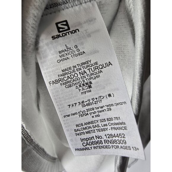 Salomon Unisex Half Zip Mid Layer Fleece Pullover White/Heather- Size Large- NWT - Picture 7 of 12